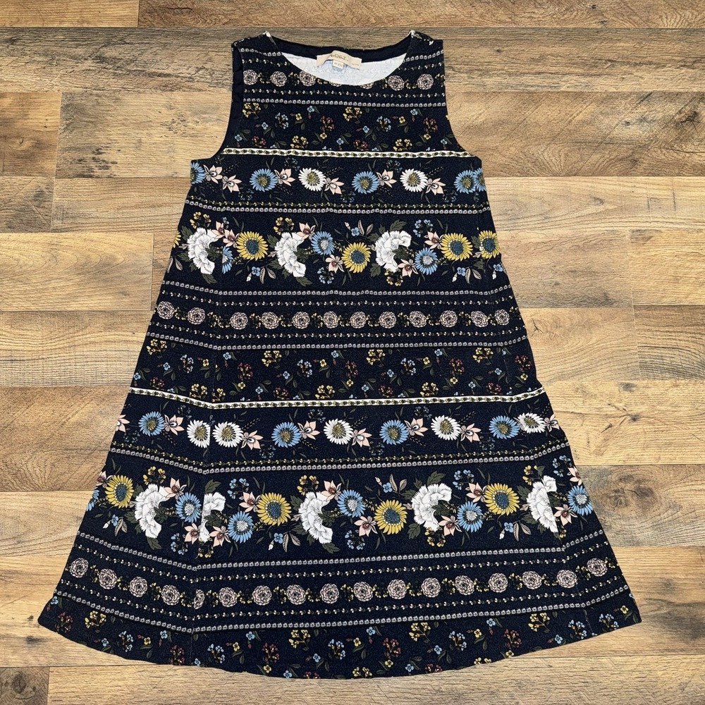 Loft Dress Women's XS Petite Black Sleeveless Floral